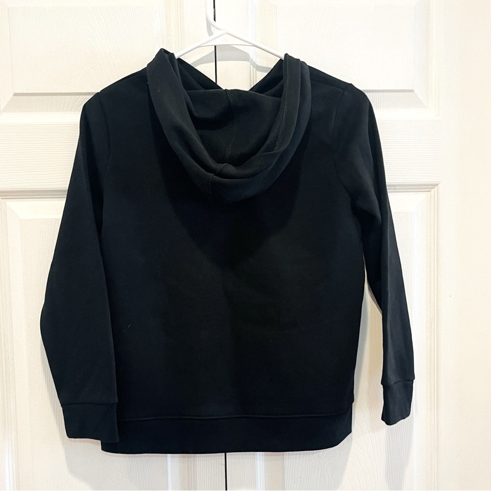 Cat & Jack Girls L(10-12) Black Fleece Pullover Hoodie Sweatshirt "Peace" - Picture 4 of 11